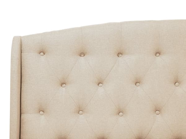 Parisänky beige 149 x 221 x 106 cm polyesteri puu sälepohja napitettu 140 x 200