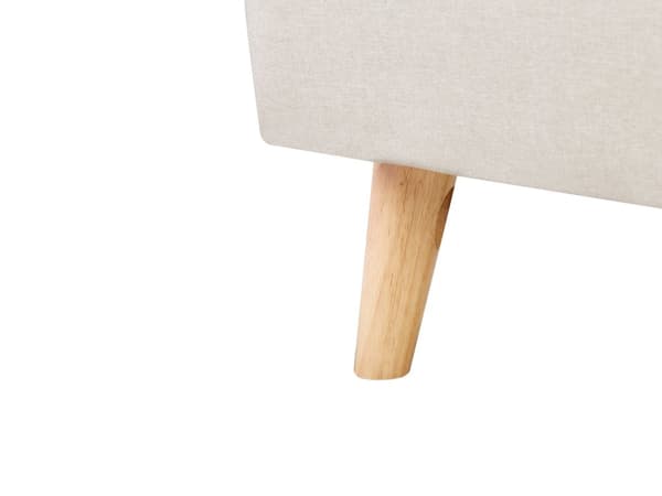 Parisänky vaalea beige 220 x 192 x 112 cm kangasverhoilu poppelipuu sälepohja napitettu