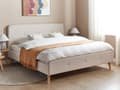Pikkukuva 2 / 10: Parisänky vaalea beige 220 x 192 x 112 cm kangasverhoilu poppelipuu sälepohja napitettu