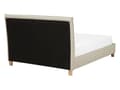 Miniatyrbild 6 av 11: Dubbelsäng Beige Tyg Träben 140 x 200 cm Sängram Lamellbotten med Huvudgavel Minimalistisk Skandinavisk
