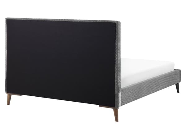 Dubbelsäng 160 x 200 cm Grå Sammet Klädd Ram Quiltad