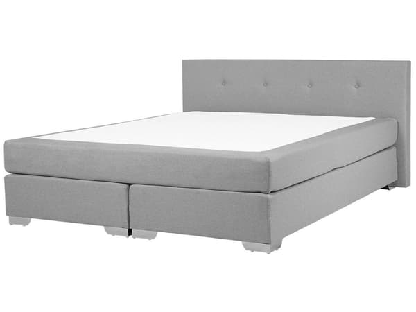 Kontinentalsäng Ljusgrå Sammet Klädd Ram 180 x 200 cm med Resårmadrass och Huvudgavel Divansäng