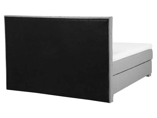 Kontinentalsäng Ljusgrå Tyg Klädd Divansäng 160 x 200 cm med Madrass och Tuftad Huvudgavel Dekorativ