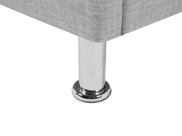 Säng Ljusgrå 90 x 200 cm Sängram med Förvaring Dekorativ Huvudgavel