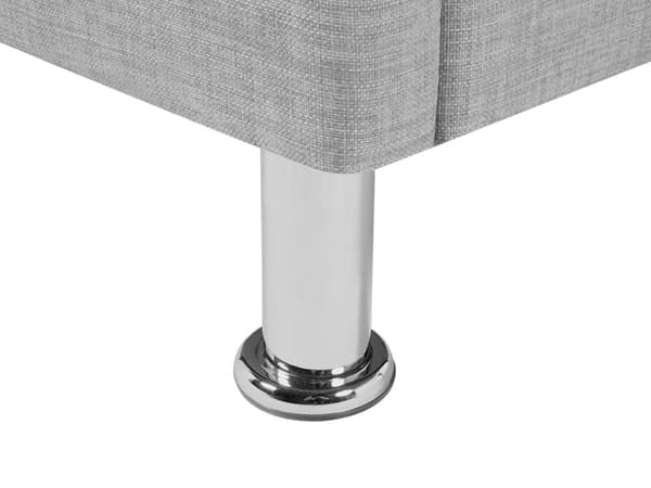 Säng Ljusgrå Tyg 90 x 200 cm Klädd Sängram Dekorativ Huvudgavel