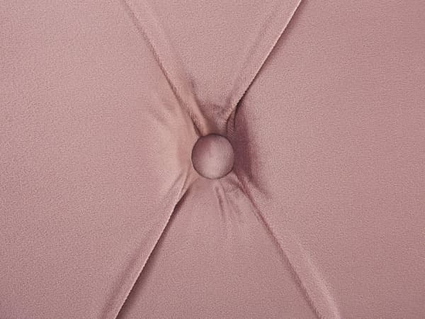 Seng med pink velourramme 180 x 200 cm med quiltet sengegavl glamourstil