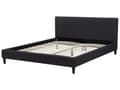 Miniatyrbillede 4 af 9: Seng Sort Mørkt Træ Polyester Fyrretræ 160x200 cm Moderne Skandinavisk Design Senge Polstret Dobbeltseng Stofbetræk Soveværelse Gæsteværelse