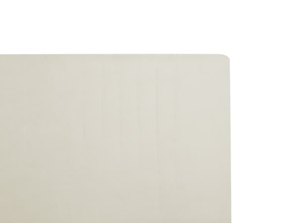 Beige seng med stel betrukket med velour træben 180 x 200 cm moderne look