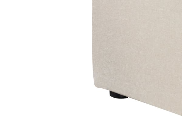 Seng Lyst Træ Beige Polyester 140 x 200 cm Trekvart Seng med Opbevaring Halvanden Mands Sengegavl Knappet Moderne Minimalistisk Sengestel