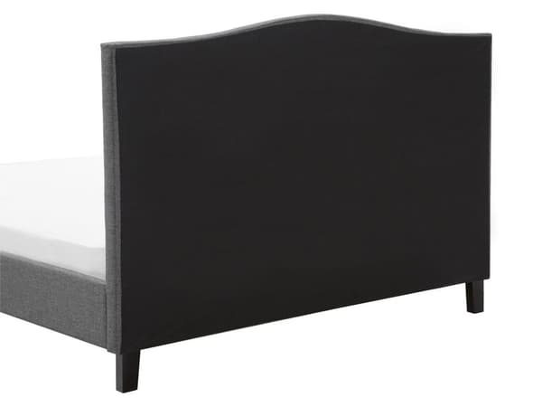Dobbeltseng Grå Polyester 160 x 200 cm Polstret Sengeramme med Kamelryg Sengegavl i Glamour Sømhoved Knap Mønster Soveværelse Inspiration
