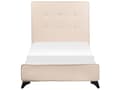 Miniatyrbillede 4 af 11: Beige Polstret Seng 90 x 200 cm med en Ramme og en Sengegavl med Dekorative Knapper