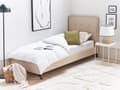 Miniatyrbillede 2 af 11: Beige Polstret Seng 90 x 200 cm med en Ramme og en Sengegavl med Dekorative Knapper