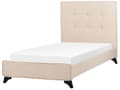 Miniatyrbillede 1 af 11: Beige Polstret Seng 90 x 200 cm med en Ramme og en Sengegavl med Dekorative Knapper