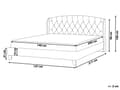 Miniatyrbillede 3 af 11: Seng Beige Polstret Polyester med Sorte Ben 140 x 200 cm 1 5 Mands Seng Sengeramme med Knap Tuftet Quiltet Sengegavl Soveværelse Indretning