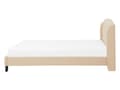 Miniatyrbillede 5 af 11: Seng Beige Polstret Polyester med Sorte Ben 140 x 200 cm 1 5 Mands Seng Sengeramme med Knap Tuftet Quiltet Sengegavl Soveværelse Indretning