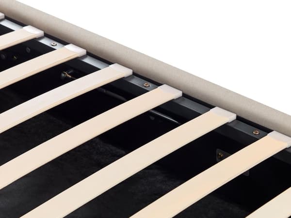 Seng Lyst Træ Beige Polyester 180 x 200 cm Dobbeltseng med Opbevaring Kvalitets Sengegavl Knappet Moderne Minimalistisk Sengestel