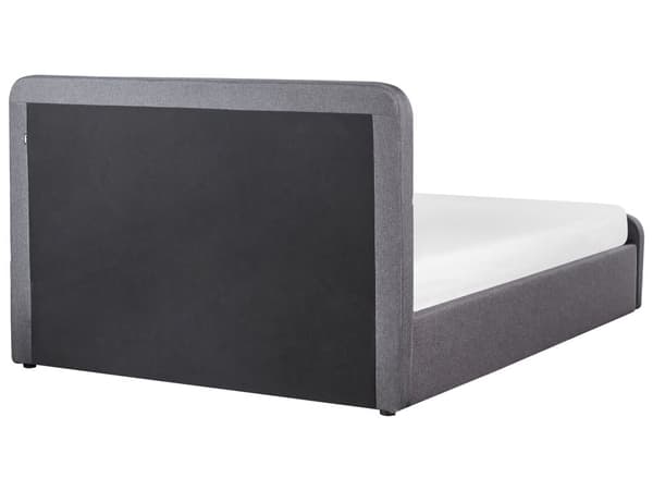 Seng Lyst Træ Mørkegrå Polyester 140 x 200 cm Trekvart Seng med Opbevaring Halvanden Mands Sengegavl Knappet Moderne Minimalistisk Sengestel