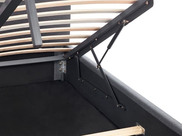 Seng Lyst Træ Mørkegrå Polyester 140 x 200 cm Trekvart Seng med Opbevaring Halvanden Mands Sengegavl Knappet Moderne Minimalistisk Sengestel