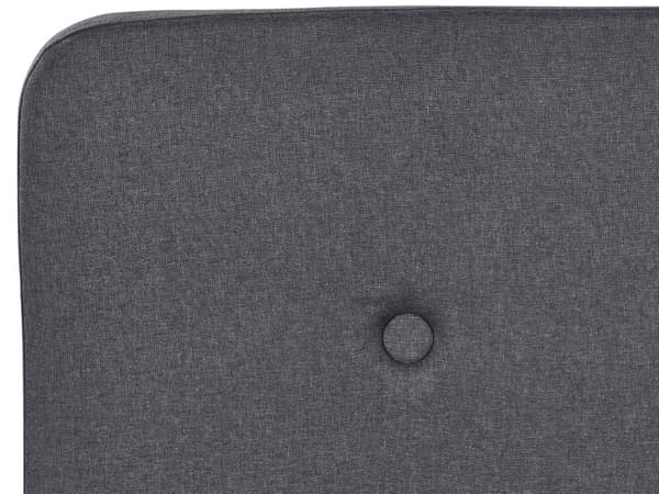 Seng Lyst Træ Mørkegrå Polyester 140 x 200 cm Trekvart Seng med Opbevaring Halvanden Mands Sengegavl Knappet Moderne Minimalistisk Sengestel