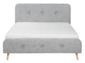 Miniatyrbillede 5 af 11: Seng Lyst Træben Beige Polyester Stof 180 x 200 cm Trekvart Seng Halvanden Mands Sengegavl Knappet Moderne Minimalistisk Sengestel