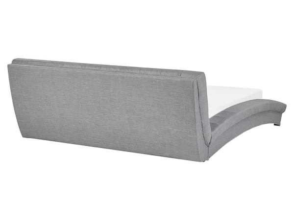 Seng Grå Polyester Sølv Metalben 160 x 200 cm Dekorativ Dobbeltseng Quiltet Sengegavl Buet Sengeramme Soveværelse Inspiration Glamour