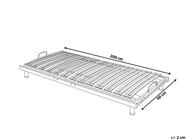 Justerbar Sengeramme 90 x 200 cm Stål 26 Lameller