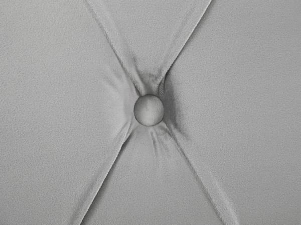 Sengeramme Grå Velour Polstring Sorte Træben 180 x 200 cm Knappet Glamourøs Stil