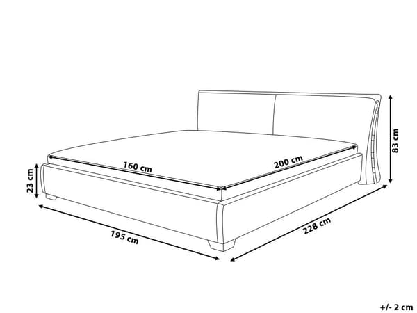 Dobbeltseng Grå Stof 160 x 200 cm Tyk Polstret To Mands Seng Lav Sengeramme med Høj Sengegavl Moderne Luksus Design Soveværelse Tilbehør