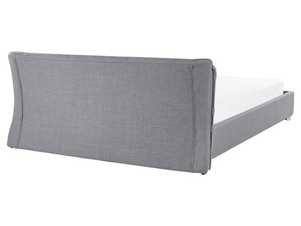 Dobbeltseng Grå Stof 160 x 200 cm Tyk Polstret To Mands Seng Lav Sengeramme med Høj Sengegavl Moderne Luksus Design Soveværelse Tilbehør