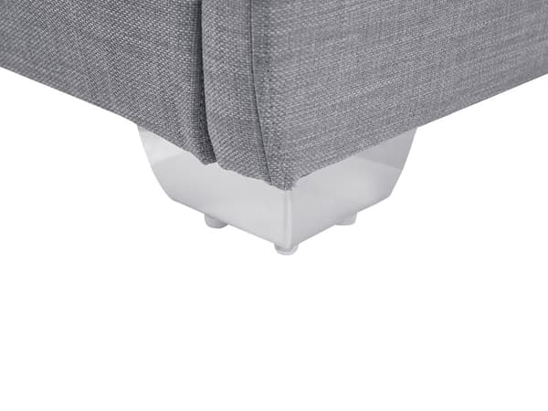 Dobbeltseng Grå Stof 160 x 200 cm Tyk Polstret To Mands Seng Lav Sengeramme med Høj Sengegavl Moderne Luksus Design Soveværelse Tilbehør