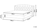 Miniatyrbillede 3 af 11: Seng Beige Polstret Polyester med Sorte Ben 160 x 200 cm 2 Personers Sengeramme med Knap Tuftet Quiltet Sengegavl Soveværelse Indretning