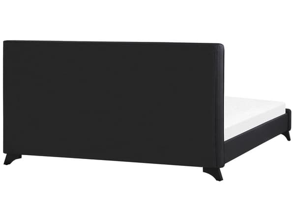 Sort Polstret Seng 180 x 200 cm med en Ramme og en Sengegavl med Dekorative Knapper