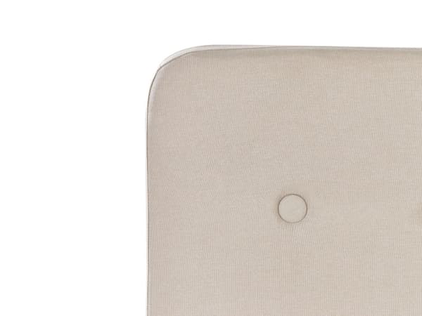 Seng Lyst Træben Beige Polyester Stof 90 x 200 cm Enkeltmands Juniorseng Kvalitets Sengegavl Knappet Moderne Minimalistisk Sengestel