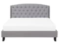 Miniatyrbillede 5 af 11: Seng Grå Polstret Polyester med Sorte Ben 160 x 200 cm 2 Personers Sengeramme med Knap Tuftet Quiltet Sengegavl Soveværelse Indretning