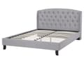 Miniatyrbillede 7 af 11: Seng Grå Polstret Polyester med Sorte Ben 160 x 200 cm 2 Personers Sengeramme med Knap Tuftet Quiltet Sengegavl Soveværelse Indretning