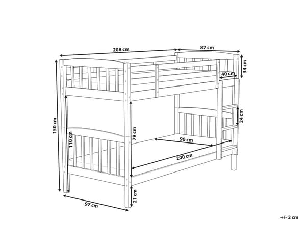 Køjeseng Hvid Fyrretræ 90 x 200 cm Højseng med Stige til Børneværelse Juniorseng Skandinavisk Design Soveværelse Inspiration