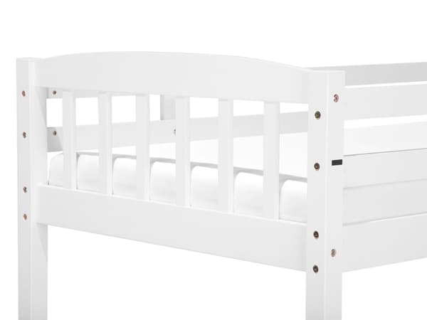 Køjeseng Hvid Fyrretræ 90 x 200 cm Højseng med Stige til Børneværelse Juniorseng Skandinavisk Design Soveværelse Inspiration