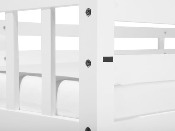 Køjeseng Hvid Fyrretræ 90 x 200 cm Højseng med Stige til Børneværelse Juniorseng Skandinavisk Design Soveværelse Inspiration