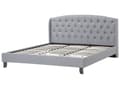 Miniatyrbillede 8 af 11: Seng Grå Polstret Polyester med Sorte Ben 180 x 200 cm 2 Personers Sengeramme med Knap Tuftet Quiltet Sengegavl Soveværelse Indretning