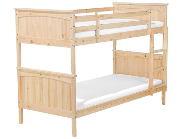 Børnekøjeseng lyst træ med stige 90 x 200 cm skandinavisk design