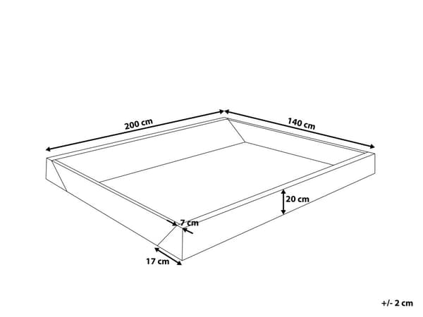 Skumramme 180 x 200 cm Stor Ramme til Vandmadras Sort
