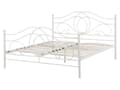 Miniatyrbillede 5 af 9: Dobbeltseng Hvid Metal 160 x 200 cm Dekorativ Metalseng med Sengeramme Retro Sengegavl Lamelbund Soveværelse Inspiration Minimalistisk