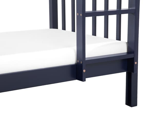Køjeseng Marineblå Fyrretræ 90 x 200 cm Højseng med Stige til Børneværelse Juniorseng Skandinavisk Design Soveværelse Inspiration Sengeramme