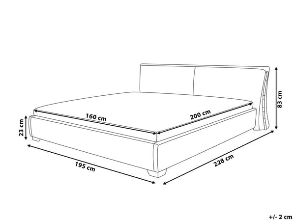 Dobbeltseng Guld Læder 160 x 200 cm Tyk Polstret To Mands Seng Lav Sengeramme med Høj Sengegavl Moderne Glamour Design Soveværelse Tilbehør