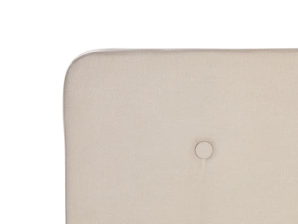 Seng Lyst Træben Beige Polyester Stof 180 x 200 cm Dobbeltseng Kvalitets Sengegavl Knappet Moderne Minimalistisk Sengestel