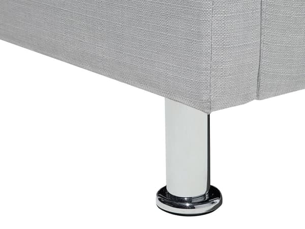 Grå Polstret Seng 180 x 200 cm med en Dekorativ Hovedgærde med Krystaller og Nitter