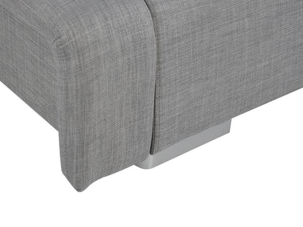 Dobbeltseng Grå Polyester Stof 160 x 200 cm Dekorativ Lav Sengeramme Moderne Høj Sengegavl Nakkestøtte Soveværelse Indretning Inspiration