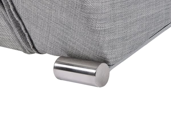Seng Grå Polyester Sølv Metalben 160 x 200 cm Dekorativ Dobbeltseng Quiltet Sengegavl Buet Sengeramme Soveværelse Inspiration Glamour