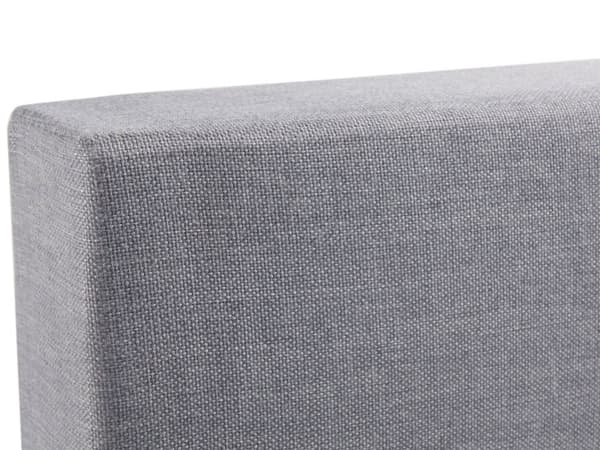 Kontinentalseng Lysegrå Sølv Polyester Metalben 180 x 200 Dobbeltseng Boxmadras med Sengeramme og Hovedgærde Moderne Komfortabel Kvalitetseng