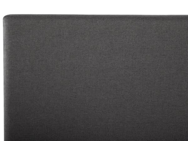 Kontinentalseng Mørkegrå Sølv Polyester Metalben 180 x 200 Dobbeltseng Boxmadras med Sengeramme og Hovedgærde Moderne Komfortabel Kvalitetseng